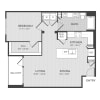 Floor plan: 1BR 1BA (874 SF)