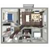Floor plan: Indigo - 1072 SF