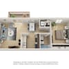 Floor plan: 1BR/1BA - 1A
