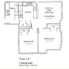 Floor plan: 2-Bed/1-Bath