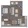 Floor plan: 1 Bed + 1 Bath Plus