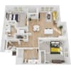 Floor plan: B1 | 2 Bed | 2 Bath