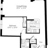Floor plan: 1 Bedroom N