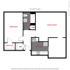 Floor plan: 1373 - One Bedroom