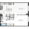 Floor plan: 1 Bed/1 Bath-H1