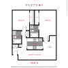 Floor plan: B3 - 2 Bed / 2 Bath (905 sf)