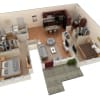 Floor plan: 2 BR Grand Courtyard