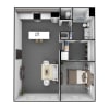 Floor plan: 1 Bedroom, 1 Bathroom 760 SF