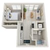 Floor plan: 1BD, 1BTH A1