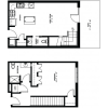 Floor plan: 1 Bedroom Townhouse, 1.5 Bathroom