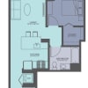 Floor plan: 1 Bedroom 01-Tower 