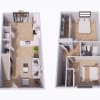 Floor plan: 2 Bedroom, 1.5 Bath