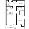 Floor plan: 1x1 Den D5