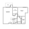 Floor plan: 1 Bedroom 1 Bathroom + Den