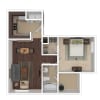 Floor plan: 1 Bedroom, 1 Bath Medium