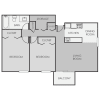 Floor plan: Two Bedrooms One Bathroom
