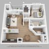 Floor plan: 1-Bedroom 1-Bathroom | 862 sqft B