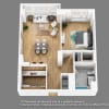 Floor plan: 1 Bedroom 1 Bath- A03