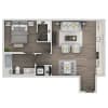 Floor plan: 1BD, 1BTH F
