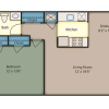Floor plan: 1 Bed 1 Bath