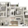 Floor plan: 3 Bedroom 2 Bathroom