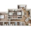 Floor plan: 3 Bedroom 2 Bath 1282