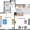 Floor plan: 1 Bedroom 01 Tier