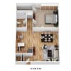 Floor plan: 1 Bed / 1 Bath
