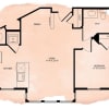 Floor plan: Portland Flats A2 1 Bed 1 Bath