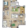 Floor plan: 3 Bedroom 2 Bathroom