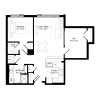 Floor plan: 1 Bed/1 Bath Den-1H