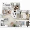 Floor plan: One Bedroom with Den A1AD