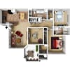 Floor plan: 3 Bedroom 2 Bath