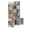 Floor plan: 4 BED, 3 BATH - 2000 SF