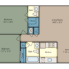 Floor plan: 2 Bed 1 Bath