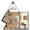 Floor plan: A2: 1 BR/1BA 809 SF