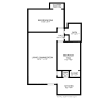Floor plan: 2 BD / 1 BA 