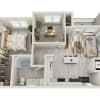 Floor plan: 2BD, 1BTH B1