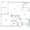 Floor plan: One Bedroom One Bath (816 SF)