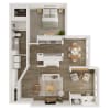 Floor plan: One Bedroom with Sunroom	