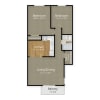 Floor plan: 2 Bed x 1 Bath