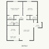 Floor plan: 2 Bedroom, 1 Bath-900