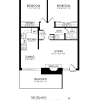 Floor plan: 2 Bedrooms, 1 Bath