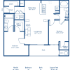 Floor plan: 2BR 2BA 1019 sqft