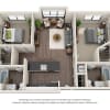 Floor plan: TWO BEDROOM | TWO BATH B4.2