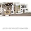 Floor plan: 1 Bedroom - 736 sqft