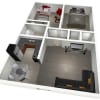 Floor plan: 2 Bedroom East