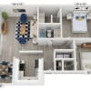 Floor plan: 2 x 2 985 SF