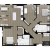 Floor plan: Three Bedroom (3A)