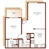 Floor plan: 1 Bed 1 Bath